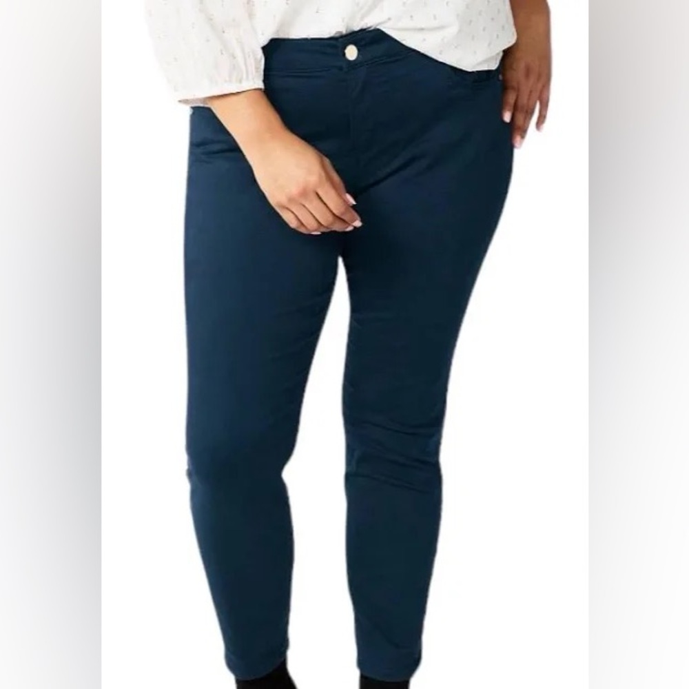 Draper James RSVP Women’s Mid-Rise Skinny Pants Navy Size 14